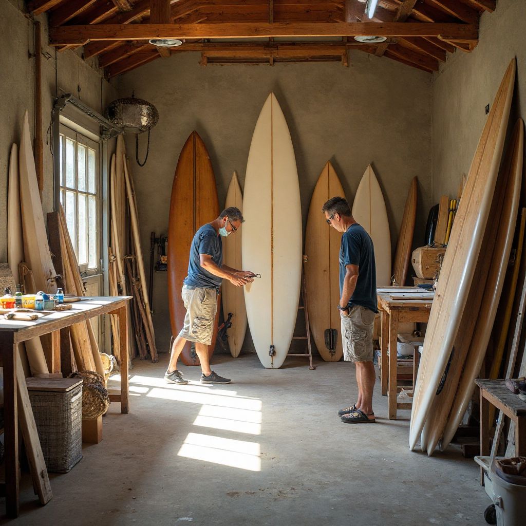 Coastal Board Co. workshop with surfboards