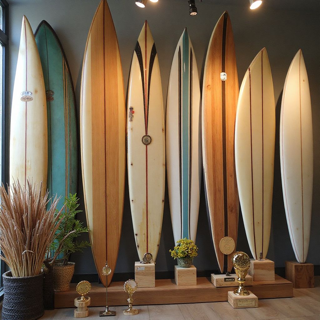 Award-winning surfboards on display