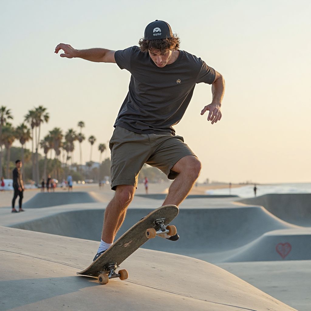 Skateboarder on Coastal Board Co. deck