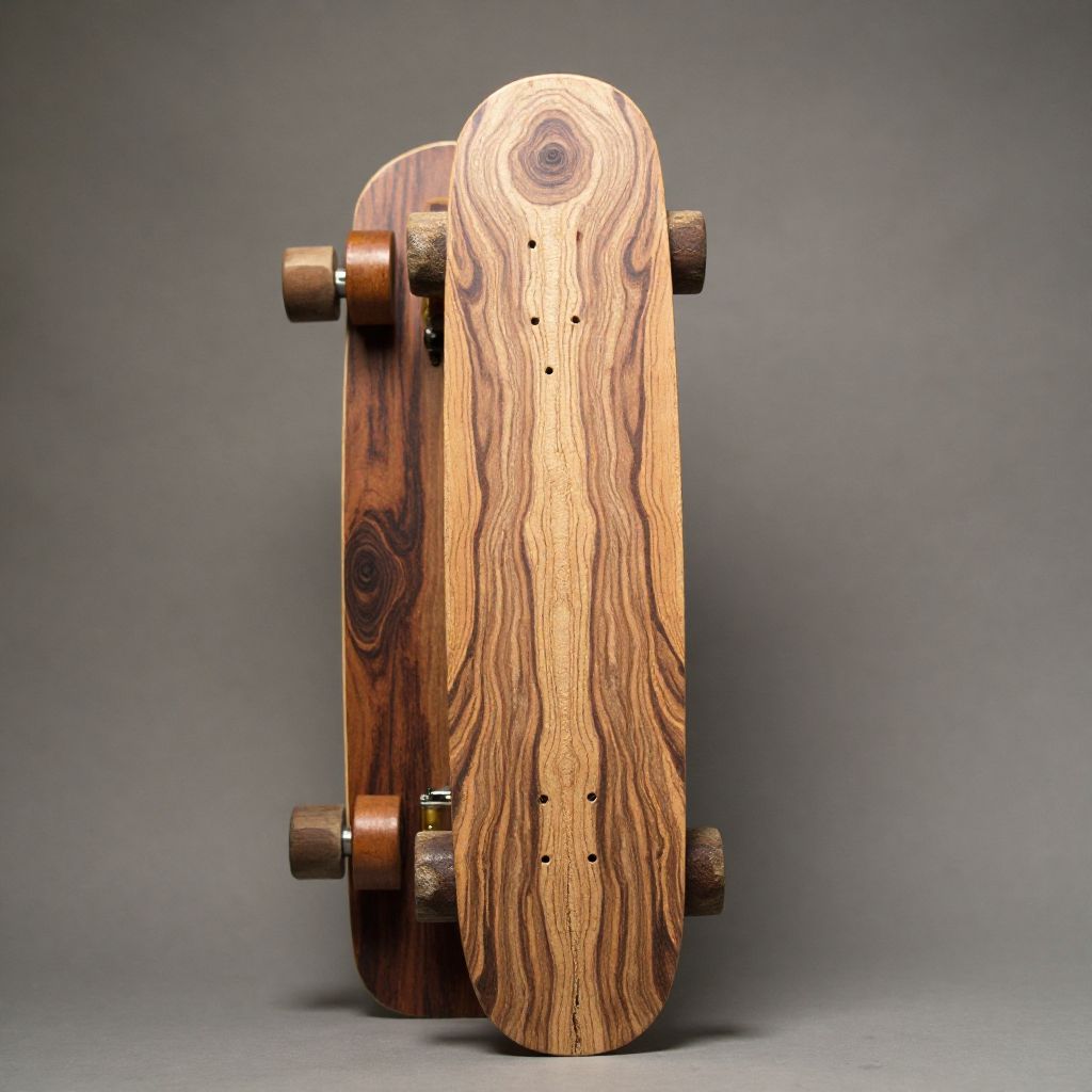 Handcrafted wooden skateboard deck